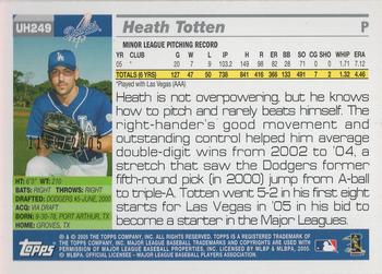 2005 Topps Updates & Highlights - Gold #UH249 Heath Totten Back