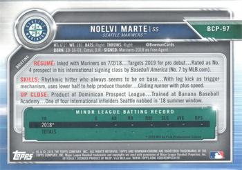 2019 Bowman - Chrome Prospects Mojo Refractors #BCP-97 Noelvi Marte Back