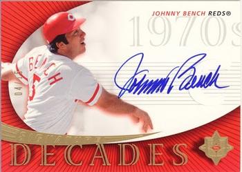 2005 UD Ultimate Signature Edition - Decades #SD-BE Johnny Bench Front