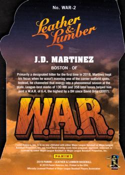 2019 Panini Leather & Lumber - W.A.R. #WAR-2 J.D. Martinez Back