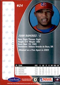 2004 Vancouver Canadians #NNO Juan Ramirez Back