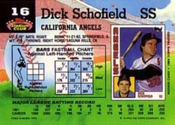 1992 Stadium Club #16 Dick Schofield Back
