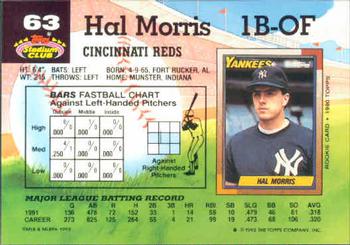 1992 Stadium Club #63 Hal Morris Back