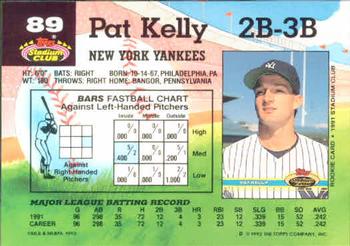 1992 Stadium Club #89 Pat Kelly Back