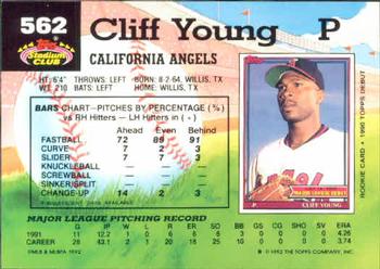 1992 Stadium Club #562 Cliff Young Back