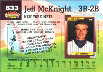 1992 Stadium Club #633 Jeff McKnight Back