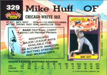 1992 Stadium Club #329 Mike Huff Back