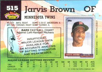1992 Stadium Club #515 Jarvis Brown Back