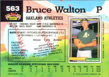 1992 Stadium Club #563 Bruce Walton Back