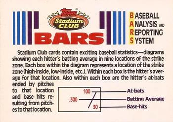1992 Stadium Club #NNO BARS Description Front