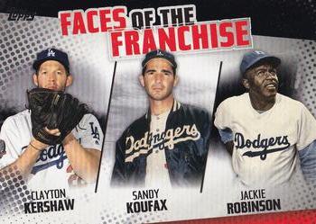 2019 Topps - Faces of the Franchise Black #FOF-14 Jackie Robinson / Sandy Koufax / Clayton Kershaw Front