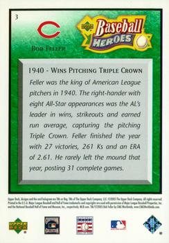 2005 Upper Deck Baseball Heroes - Emerald #3 Bob Feller Back