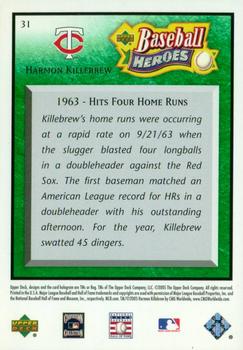 2005 Upper Deck Baseball Heroes - Emerald #31 Harmon Killebrew Back