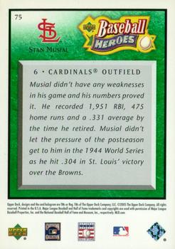 2005 Upper Deck Baseball Heroes - Emerald #75 Stan Musial Back