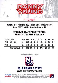 2019 Choice New Hampshire Fisher Cats #34 Danny Young Back