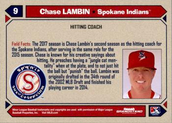 2017 Grandstand Spokane Indians #NNO Chase Lambin Back