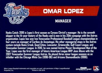 2018 Grandstand Corpus Christi Hooks #18 Omar Lopez Back