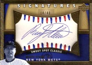 2005 Upper Deck Sweet Spot Classic - Signatures Red-Blue Stitch #ST Rusty Staub Front