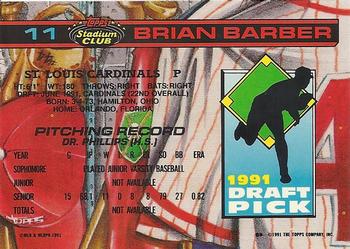 1992 Stadium Club Dome #11 Brian Barber Back