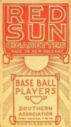 1910 T211 Red Sun #NNO Johnny Siegel Back