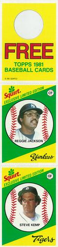 1981 Topps Squirt - Panels #5 / 27 Reggie Jackson / Steve Kemp Front
