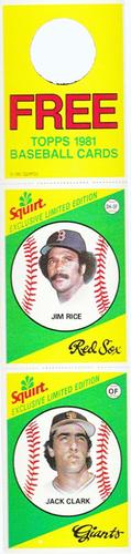 1981 Topps Squirt - Panels #7 / 18 Jim Rice / Jack Clark Front
