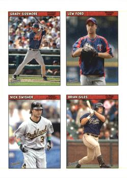 2006 Bazooka - 4-on-1 Stickers #42 Brian Giles / Grady Sizemore / Lew Ford / Nick Swisher Front