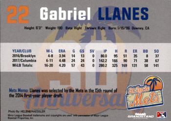 2018 Grandstand St. Lucie Mets #NNO Gabriel Llanes Back