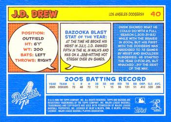2006 Bazooka - Blue Fortune #40 J.D. Drew Back