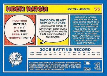 2006 Bazooka - Blue Fortune #55 Hideki Matsui Back