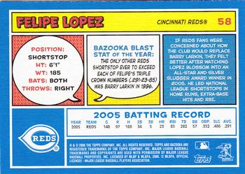 2006 Bazooka - Blue Fortune #58 Felipe Lopez Back