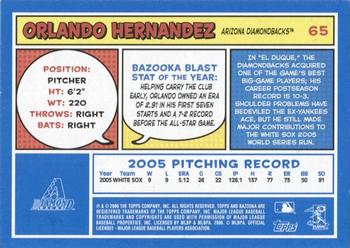 2006 Bazooka - Blue Fortune #65 Orlando Hernandez Back