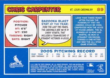 2006 Bazooka - Blue Fortune #89 Chris Carpenter Back