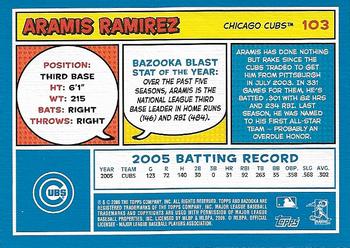 2006 Bazooka - Blue Fortune #103 Aramis Ramirez Back