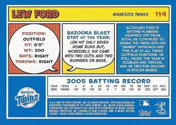2006 Bazooka - Blue Fortune #114 Lew Ford Back