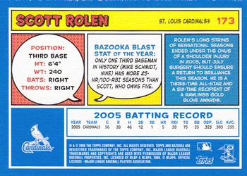 2006 Bazooka - Blue Fortune #173 Scott Rolen Back