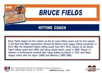 2019 Grandstand St. Lucie Mets #NNO Bruce Fields Back