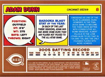 2006 Bazooka - Gold Chunks #8 Adam Dunn Back