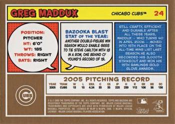 2006 Bazooka - Gold Chunks #24 Greg Maddux Back