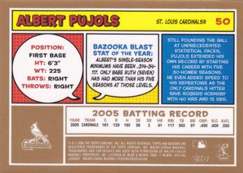 2006 Bazooka - Gold Chunks #50 Albert Pujols Back