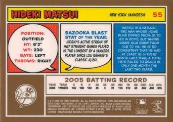 2006 Bazooka - Gold Chunks #55 Hideki Matsui Back