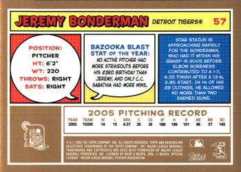 2006 Bazooka - Gold Chunks #57 Jeremy Bonderman Back