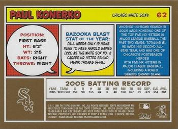 2006 Bazooka - Gold Chunks #62 Paul Konerko Back
