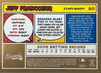 2006 Bazooka - Gold Chunks #80 Jeff Francoeur Back