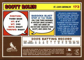 2006 Bazooka - Gold Chunks #173 Scott Rolen Back