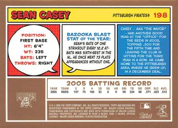 2006 Bazooka - Gold Chunks #198 Sean Casey Back