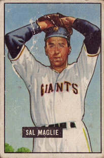 1951 Bowman #127 Sal Maglie Front