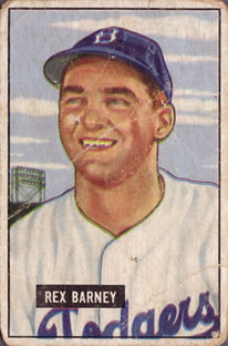 1951 Bowman #153 Rex Barney Front