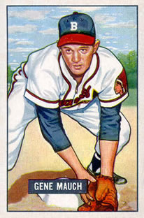 1951 Bowman #312 Gene Mauch Front