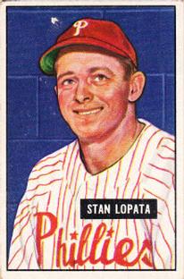 1951 Bowman #76 Stan Lopata Front